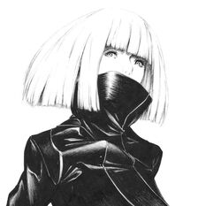  coat female greyscale high_collar lady_gaga lady_gaga_(copyright) monochrome real_life solo sousou_(sousouworks) upper_body 