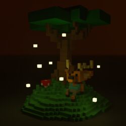  1:1 ambient_arthropod ambient_insect anthro antlers arthropod beetle deer digital_media_(artwork) elateroid firefly fungus grass handlebarsprites hill horn insects male mammal mushroom nature night outside plant shadown solo tom_cervo tree voxel_(artwork) 