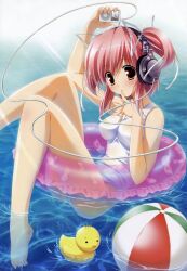  beach headphones ipod katase_naru minna_no_uta mizugi moe sakaki_maki twintails 