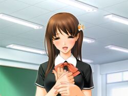  animated aqua_eyes arm_grab bent_over blonde_hair blush breasts brown_eyes brown_hair chalkboard character_request classroom closed_eyes corset doggy_style elbow_gloves erect_nipples female flower g.j? game_cg gloves hanging_breasts highres hime_to_boin indoors interlocked_fingers julietto large_breasts long_hair male_hand open_mouth plaid_skirt queen_bonjourno sakurazaka_megumi saliva sano_toshihide school_uniform serafuku sex skirt smile source_request sweat tartan thigh_gap thighhighs tiara wide_hips 