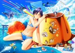  &gt;_&lt; 6+girls :d :o :q ? afloat ahoge aircraft airplane akizuki_ritsuko amami_haruka animal antenna_hair arm_support bad_id bad_pixiv_id barefoot beach beach_umbrella bikini bird black_hair blonde_hair blue_bikini blue_hair blush blush_stickers board_game brown_eyes brown_hair camcorder chibi chihacula closed_eyes cloud clover day everyone food four-leaf_clover futami_ami futami_mami ganaha_hibiki george_(genesika) giant giantess glasses green_hair grin hagiwara_yukiho hairband hamster hamuzou highres hoshii_miki idolmaster idolmaster_(classic) innertube itasha jet kickboard kikuchi_makoto kisaragi_chihaya long_hair midriff minase_iori miura_azusa multiple_girls navel nonowa noodles onigiri open_mouth orange_hair otonashi_kotori outdoors oversized_object p-head_producer ponytail pool producer_(idolmaster) pudding rainbow ramen rice_cooker shijou_takane shogi short_hair shovel side_ponytail sky smile stuffed_animal stuffed_toy surreal swim_ring swimming swimsuit takatsuki_yayoi tongue tongue_out torii umbrella video_camera water water_gun wet 