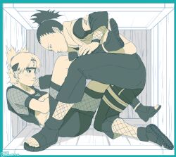  blush feet fishnets forehead_protector nara_shikamaru naruto temari wei 