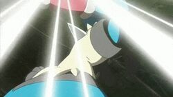  animated animated female gym_leader koruni_(pokemon) lowres lucario pokemon pokemon_(anime) 