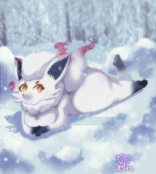  absurd_res anthro anthrofied big_breasts breasts canid canine female fur generation_8_pokemon hi_res hisuian_form hisuian_zorua madjoker mammal nintendo pokemon pokemon_(species) pokemon_legends_arceus pokemorph red_body red_fur regional_form_(pokemon) short_stack snowflake solo thick_thighs 