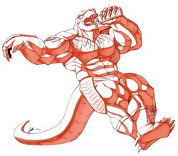  abs biceps boots clothing costume dinosaur extinct footwear hi_res human hydrated king_of_dinosaurs king_of_fighters male mammal mask muscular muscular_human muscular_male pecs prehistoric_species red_body reptile scalie sitting snk solo theropod tyrannosaurid tyrannosauroid tyrannosaurus tyrannosaurus_rex wrestling yongdasom 