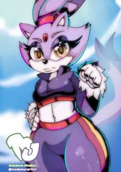  anthro ass belly big_butt blaze_the_cat bottomwear breasts cat_tail clothing crop_top felid feline female hair humanoid madjoker mammal mario_and_sonic_at_the_olympic_games pants pupils purple_hair sega shirt slit_pupils small_breasts solo sonic_the_hedgehog_(comics) sonic_the_hedgehog_(series) thick_thighs topwear wide_hips 