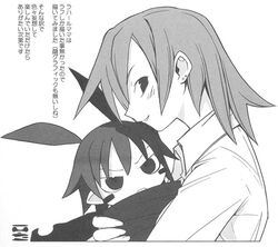  1boy baby disgaea female greyscale laharl laharl&#039;s_mother makai_senki_disgaea monochrome 