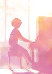  bad_id bad_pixiv_id chair copyright_request female instrument piano pomodorosa school_uniform serafuku short_hair silhouette sitting upright_piano 