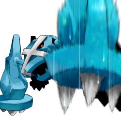  blur blurry claws good_frog metagross motion_blur nintendo no_humans pokemon simple_background 