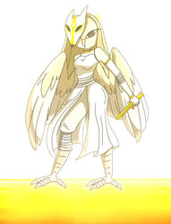  3_claws 3_toes anthro avian avian_feet beak bird claws clothing crazy_guy_(artist) feet female owl solo toes white_clothing wings 