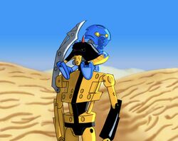  2021 2_fingers ambiguous_gender armor bionicle black_body carrying_another carrying_partner desert digital_drawing_(artwork) digital_media_(artwork) duo fingers front_view hewkii hi_res humanoid lego living_machine machine macku male mask matoran melee_weapon multicolored_body not_furry on_shoulders outside red_eyes robot sand shoulder_ride simple_background size_difference sky spikes spikes_(anatomy) standing toa trande01 two_tone_body weapon weapon_on_shoulder yellow_body yellow_eyes 