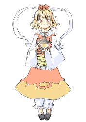  animal_print arnest bishamonten&#039;s_pagoda black_hair blonde_hair commentary_request dress female multicolored_hair short_hair simple_background solo tiger_print toramaru_shou touhou two-tone_hair white_background yellow_eyes 