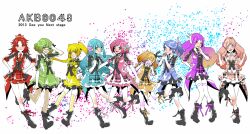  6+girls aida_orine akb0048 aqua_eyes aqua_hair bad_id bad_pixiv_id blonde_hair blush brown_hair flower gradient_hair green_eyes green_hair ichijou_yuuka kanzaki_suzuko kishida_mimori leaf_and_some long_hair motomiya_nagisa multicolored_hair multiple_girls orange_hair pink_eyes pink_hair ponytail purple_eyes purple_hair red_eyes red_hair shinonome_kanata shinonome_sonata short_hair smile sono_chieri thighhighs twintails yokomizo_makoto 