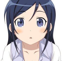  aragaki_ayase black_hair blue_eyes claria close-up commentary_request female looking_at_viewer ore_no_imouto_ga_konna_ni_kawaii_wake_ga_nai solo 