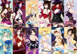  ahri_(league_of_legends) akali_(league_of_legends) ashe caitlyn janna le_blanc league_of_legends lux miss_fortune morgana nidalee riven sona 