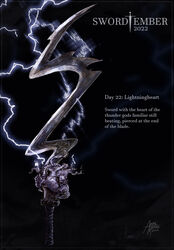  azure_meraki commentary dated electricity english_commentary english_text heart_(organ) highres lightning no_humans original ornate_weapon signature sword weapon weapon_focus 