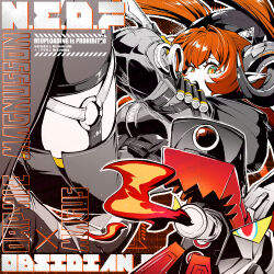  ammunition ammunition_pouch black_hat black_horns character_name commentary_request curled_horns dragon_girl dragon_horns dress english_text female fire from_side gloves green_eyes gun hat highres holding holding_knife holding_weapon horns kiguchi_hikaru knife long_hair looking_at_viewer magus_(zenless_zone_zero) mechanical_horns mechanical_tail open_mouth orange_hair orange_pupils orphie_magnusson panties pointy_ears pouch sentient_tail tail thighhighs twintails underwear weapon yellow_gloves yellow_panties zenless_zone_zero zipper_dress zipping 