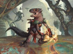  amphibian anthro avian bird eye_markings fire frog gev hasbro lips lizard magic:_the_gathering male mark_zug markings open_mouth reptile scales scalie solo wizards_of_the_coast 