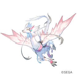  claws clothing cuelebre_(maimai) dragon ear_tuft electronics feathered_wings feathers female feral footwear headphones maimai mythological_creature mythological_scalie mythology pink_wings quadruped saddle scalie sega serpentine_dragon solo tail tail_feathers tuft white_body wings wolftapioca yellow_eyes 