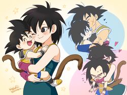  &gt;_&lt; 3boys :d :p ^_^ armor arms_around_neck bad_id bad_pixiv_id bardock bare_arms bare_shoulders beige_background black_eyes black_hair blue_background blue_outline blush boots breasts brothers carrying cheek-to-cheek closed_eyes closed_mouth collarbone commentary_request couple dot_nose dragon_ball dragon_ball_minus dragon_ball_super dragon_ball_super_broly eyelashes family father_and_son female fingernails flying_sweatdrops gine happy heads_together heart hug hug_from_behind husband_and_wife kalno kissing kissing_forehead looking_at_another looking_up medium_breasts monkey_tail mother_and_son multiple_boys nervous one_eye_closed open_mouth outline pink_background profile purple_outline raditz saiyan_armor scar scar_on_cheek scar_on_face siblings signature simple_background smile smiley_face son_goku spiked_hair star_(symbol) starry_background straight sweatdrop tail tongue tongue_out twitter_username wavy_mouth white_footwear wristband 