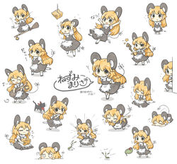  ! !? :3 absurdres animal_ears apron bad_id bad_pixiv_id bell blonde_hair broom broom_surfing bug cheese chibi doyagao feline female flying_sweatdrops food highres kemonomimi_mode kirisame_marisa ladybug long_hair looking_at_viewer lying mouse_(animal) mouse_ears mouse_marisa_(yuasan) mouse_tail multiple_persona musical_note nichijou on_stomach open_mouth outstretched_arms peeking_out praying_mantis puffy_sleeves reaching sakamoto_(nichijou) shirt short_sleeves sitting skirt skirt_set sleeping smile smug staff tail tail_bell tail_ornament tears tongue tongue_out touhou translated unconventional_guitar vest waist_apron yellow_eyes yuasan 