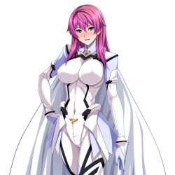  aqua_eyes blue_eyes blush bodysuit breasts cape covered_navel covered_nipples female game_asset gentle_sasaki gloves hand_on_own_hip impossible_bodysuit impossible_clothes large_breasts large_variant_set long_hair looking_at_viewer magical_girl non-web_source official_art open_mouth pink_hair prism_reica purple_hair self-datamine shindou_hatsune simple_background skin_tight smile solo soukou_senki_prism_reica standing tachi-e transparent_background variant_set white_bodysuit 