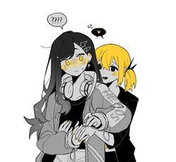  2girls :d ? azusawa_kohane bad_id bad_twitter_id black_eyes black_jacket blonde_hair commentary_request crop_top flustered greyscale hair_ornament hairclip headphones headphones_around_neck heart highres hug hug_from_behind jacket korean_commentary korean_text long_hair long_sleeves monochrome multiple_girls project_sekai shiraishi_an short_twintails sidelocks simple_background smile speech_bubble spoken_heart spoken_question_mark spot_color star_(symbol) star_hair_ornament traffic_jam_(vocaloid) translation_request twintails white_background wo_habum yellow_blush yellow_eyes yellow_nails yellow_pupils yuri 