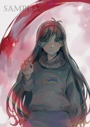  blood crying eden_(eden871225) female gravity_falls greyscale long_hair mabel_pines monochrome sad sample_watermark sweater tears watermark 