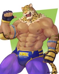  4:5 abs animal_head animal_humanoid animal_mask bulge coffeline fangs felid felid_humanoid for_a_head gesture hand_gesture hi_res humanoid jaguar jaguar_humanoid king_(tekken) looking_at_viewer luchador male mammal mammal_humanoid mask muscular nipples pantherine pantherine_humanoid pecs pointing pointing_at_self solo teeth tekken tekken_6 whiskers wrestler 