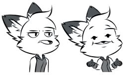  2021 alpha_channel anthro black_and_white black_body black_ear_tips black_eyebrows black_eyes black_fur black_nose canid canine canis cartoon_network clothed clothing digital_media_(artwork) dipstick_ears dot_eyes ear_markings eyebrows female fironmaplez_(artist) fox fur grumpy gumball_watterson hybrid mammal meme monochrome multicolored_ears rachel_firestorm_(fironmaplez) raised_arms simple_background smile solo the_amazing_world_of_gumball transparent_background white_body white_ears white_fur wolf 