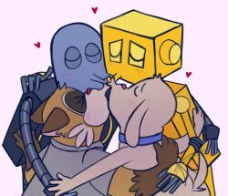  anthro canid canine canis closed_eyes collar d0nati dog_(robot_dreams) domestic_dog group group_kissing heart_symbol kissing machine male male/male mammal polyamory procyonid raccoon rascal_(robot_dreams) robot robot_(robot_dreams) robot_dreams tin_(robot_dreams) 