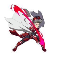  1boy armor armored_boots black_pants boots cape closed_mouth faulds gloves grey_eyes grey_hair heathcliff_(sao) highres holding holding_shield holding_sword holding_weapon looking_at_viewer male_focus non-web_source official_art pants pauldrons red_footwear shield shoulder_armor solo sword sword_art_online transparent_background weapon white_cape white_gloves 