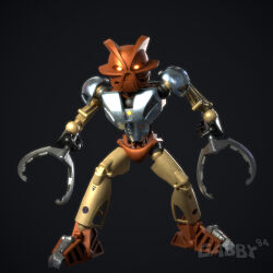  3d_(artwork) ambiguous_gender armor better_version_at_paywall biomechanical bionicle blender_(artwork) brown_body claw_(weapon) digital_media_(artwork) gabby94 glowing glowing_eyes gradient_background hi_res humanoid lego looking_at_viewer machine mask melee_weapon not_furry orange_eyes pohatu robot robot_humanoid silver_body simple_background solo tan_body toa weapon 