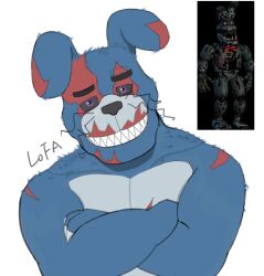  five_nights_at_freddy&#039;s five_nights_at_freddy&#039;s_4 humanoid lagomorph male male/male mammal nightmare_bonnie_(fnaf) olaf scar scottgames solo 