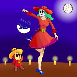  catrina cosplay dia_de_los_muertos lbanano0206 mario_(series) nintendo shy_gal shy_guy 