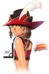  :o adventurer_(ff11) animal_nose brown_eyes brown_hair cat_girl cat_tail facial_mark feathers female final_fantasy final_fantasy_xi flat_chest hair_between_eyes hat hat_feather long_hair low-tied_long_hair mithra_(ff11) oerba_yun_fang open_mouth red_mage_(final_fantasy) simple_background solo tail tail_raised taisai_soft upper_body whisker_markings white_background white_feathers 