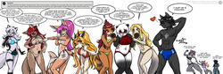  abluedeer absurd_res amarissa_(abluedeer) antelope anthro ass bear belly big_breasts bikini black_hair blonde_hair blush bovid breasts bulge canid canine canis chandra_(abluedeer) cleavage clothed clothing digital_media_(artwork) domestic_cat domestic_ferret embarrassed english_text eta_(abluedeer) faolan_(abluedeer) felid feline felis female fluffy fluffy_tail fox gazelle giant_panda group hair herpestid hi_res holly_(abluedeer) hybrid jennifer_(abluedeer) lin_(abluedeer) male mammal markings moccha_(abluedeer) moira_(abluedeer) mole_(marking) mongoose moon_lace mu_(abluedeer) muscular muscular_male mustelid musteline navel pink_hair pose red_hair shy skimpy slightly_chubby slightly_chubby_female smile speedo swimwear tail tattoo text true_musteline weasel white_hair wolf 