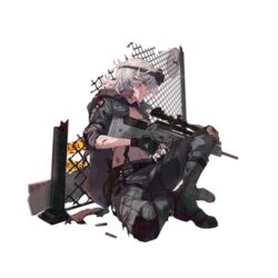  assault_rifle black_gloves blood blood_on_face boots breasts camouflage camouflage_jacket camouflage_pants choker damaged eyewear_on_head female fingerless_gloves girls&#039;_frontline gloves gun h&amp;k_sl8 hair_between_eyes holding holding_gun holding_weapon imoko_(imonatsuki) jacket looking_at_viewer medium_hair official_alternate_costume official_art on_floor pants purple_eyes rifle sitting sl8_(girls&#039;_frontline) sl8_(red_moon_stalker)_(girls&#039;_frontline) solo transparent_background weapon white_hair 