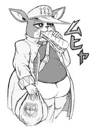  anthro belly_overhang belt beverage_(artist) boston_terrier canid canine canis chubby_cheeks clothed clothing coat domestic_dog dripping_sauce eating eating_food food hi_res holding_bag holding_food holding_object holding_sandwich hunting_dog iggy_(jjba) jacket jojo&#039;s_bizarre_adventure jotaro&#039;s_hat male mammal molosser open_clothing open_jacket open_topwear overhang overweight overweight_anthro overweight_male sandwich_(food) slightly_chubby slightly_chubby_anthro slightly_chubby_male small_molosser solo terrier topwear toy_dog wardrobe_malfunction 