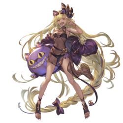  absurdly_long_hair alpha_transparency animal_ears bikini bikini_under_clothes black_dress blonde_hair breasts cat_ears dark-skinned_female dark_skin dress female full_body goggles goggles_on_head granblue_fantasy hair_ornament helel_ben_shalem helel_ben_shalem_(summer)_(granblue_fantasy) long_hair looking_at_viewer medium_breasts minaba_hideo official_art pacifier red_eyes see-through sharp_toenails solo stuffed_animal stuffed_cat stuffed_toy swimsuit toenails transparent_background very_long_hair 