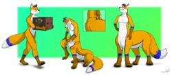  2020 5_fingers anthro anthro_to_taur barteck_(daniel156161) base_one_layout basic_sequence blue_body blue_fur box canid canid_taur canine canine_taur claws clothing container costume daniel156161_(character) fingers four_frame_image four_frame_sequence fox fox_taur fur furry_wearing_fursuit fursuit hi_res linear_sequence male mammal mammal_taur multicolored_body multicolored_fur multiple_poses nisharu one_row_layout orange_body orange_fur pose sequence solo taur taurification taurified taursuit transformation transformation_sequence white_body white_fur 