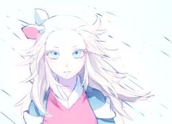  bad_id bad_twitter_id blonde_hair blue_eyes bravely_default:_flying_fairy bravely_default_(series) commentary dress edea_lee english_commentary female forehead hair_ornament long_hair looking_at_viewer pale_color pink_dress solo tsu_(lovesick1964) upper_body white_background 