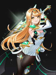  aegis_sword_(xenoblade) backless_dress backless_outfit bare_shoulders black_pantyhose blonde_hair blush breasts cleavage cleavage_cutout clothing_cutout commentary_request dress elbow_gloves female gloves headpiece highres large_breasts long_hair looking_at_viewer microdress miniskirt mythra_(massive_melee)_(xenoblade) mythra_(xenoblade) neon_trim pantyhose pleated_dress silvercandy_gum simple_background skirt sleeveless sleeveless_dress smile solo super_smash_bros. swept_bangs thigh_strap thighhighs tiara very_long_hair white_skirt xenoblade_chronicles_(series) xenoblade_chronicles_2 yellow_eyes 