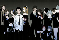  5boys 6+girls :q adjusting_eyewear animal_ears azuma_rin black_hair blonde_hair blue_eyes blue_hair brown_hair cat_ears coat dress everyone flower formal glasses hat hiizumi_akina hood isone_kotoha kishi_kyosuke kishi_touka mariabell mizuki_shidou multiple_boys multiple_girls nanami_ao nanami_gin necktie nun nurse official_art red_eyes scarf shinatsuhiko_yae shinatsuhiko_yuhi suit tatebayashi_kana tatebayashi_mina thighhighs tongue tongue_out twintails v_juri_f yarizakura_hime yasuda_suzuhito yozakura_quartet 