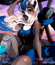  2021 anthro black_nose breasts clothed clothing digital_media_(artwork) female hair lemur leotard mammal open_mouth pacevanrign primate sitting solo strepsirrhine teeth tongue 