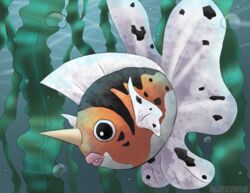  absurd_res bubble conditional_dnp digital_media_(artwork) fangs feral fin fish generation_1_pokemon hi_res horn male marine nintendo pokemon pokemon_(species) seaking seaweed solo spots teeth underwater water wolftacos 