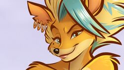  16:9 activision anthro bandicoot crash_(series) cropped ear_piercing ear_ring female fur green_eyes hair looking_at_viewer mammal markings marsupial mole_(marking) multicolored_hair nicnak044 notched_ear piercing pirate_tawna preview ring_piercing simple_background solo two_tone_hair widescreen yellow_body yellow_fur 