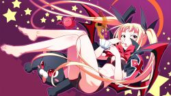  :o artist_request ass barefoot bikini blazblue blonde_hair bow female gii hair_ribbon long_hair nago rachel_alucard red_bow red_eyes ribbon solo star_(symbol) swimsuit twintails 