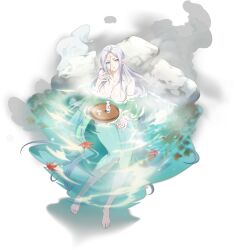  alcohol autumn_leaves bare_arms bare_shoulders barefoot bath bathing beckoning bottle breasts choko_(cup) cleavage closed_mouth collarbone covering_privates cup elf enya_(langrisser) facial_mark falling_leaves female floating_tray forehead_mark full_body game_cg green_eyes grey_hair highres holding holding_cup in_water langrisser langrisser_mobile large_breasts leaf legs long_hair long_pointy_ears looking_at_viewer naked_towel nude_cover official_alternate_costume official_art onsen partially_submerged petals petals_on_liquid pointy_ears reaching reaching_towards_viewer ripples rock sake sake_bottle sauna second-party_source shiny_skin short_eyebrows sidelocks simple_background sitting smile solo standing steam tachi-e toes tokkuri towel transparent_background tray very_long_hair water wet wet_hair wet_towel wooden_tray 