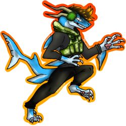  anthro fish flixygz_x3 male male/male marine shark solo zero_pictured 